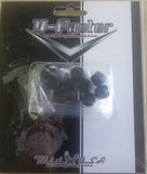 BLACK 1/4" BOLT COVERS 10 PC SET FOR ALL MODEL AND YEAR HARLEY CRUISERS #06453