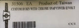 CHROME Universal 3.5" 12V horn with Snap On Cover Black Mount #31506