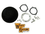 Wyatt Gatling Bob Retro Black Round Mesh Air Cleaner 5.5" Harley CV EFI 34-0742