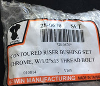 CHROME Flush Mount Riser Bolt Kit w/ POLYURETHANE Bushings 1/2" x 13 #28-0670