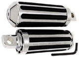 Chrome Ribbed Rail Driver Foot Pegs Harley Sportster XL Softail Dyna Customs