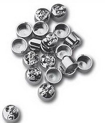 Custom Chrome CHROME SKULL Covers for 5/16" Round Allen Bolts  10 Pieces # 66031