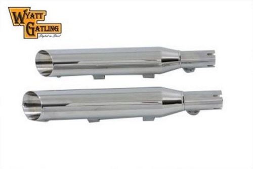 Wyatt Gatling Chrome Side Slash Exhaust Mufflers for 04-13 Harley Sportster XL