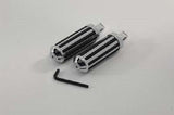 Chrome Ribbed Rail Passenger Foot Pegs Harley Sportster XL Softail Dyna Customs