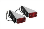 Red Flush Mount Wedge Ball Milled Marker Lights Turn Brake Lights #33-2011