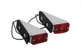 Red Flush Mount Wedge Ball Milled Marker Lights Turn Brake Lights #33-2011