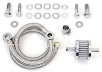 SIFTON SS Braided Hose Breather Kit for 1993-19 Harley EVO Twin Cam 91-Up XL