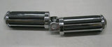 Chrome Ribbed Rail Foot Peg Set w/ Grips Harley Softail Dyna Sportster XL Custom