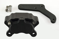 Black Ultima FRONT Brake Caliper Mount for 1984-1999 Harley Models (Except FXSTS) - Comes with a black 4-Piston Caliper - Harley Chopper Bobber Cafe Racer